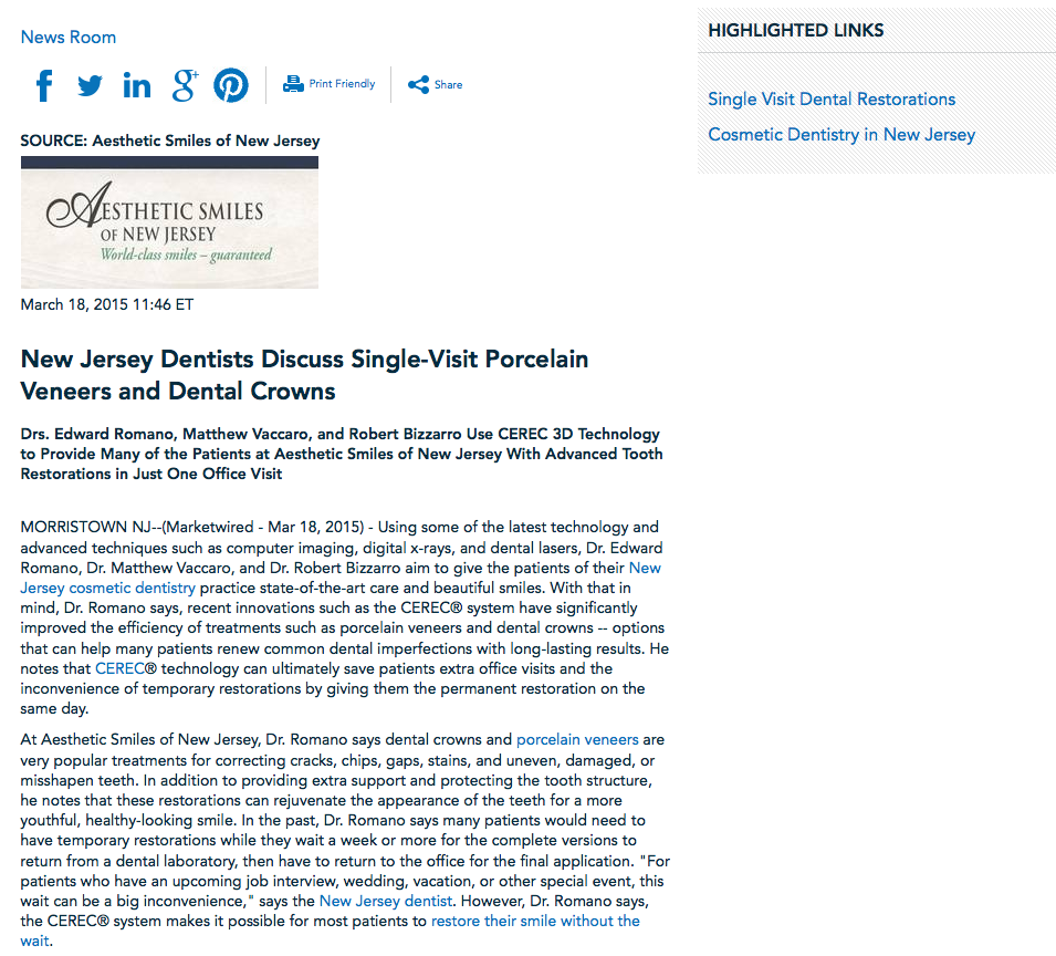 cosmetic dentistry in new jersey,cerec,porcelain veneers,dental crowns,dentist in new jersey,single visit crowns, single visit veneers